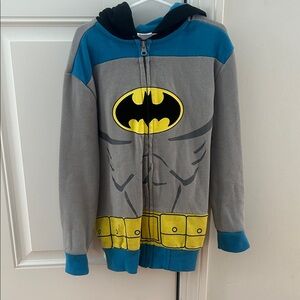 Batman Kids Costume Hoodie - Gray, Blue, and Yellow Size 6-7